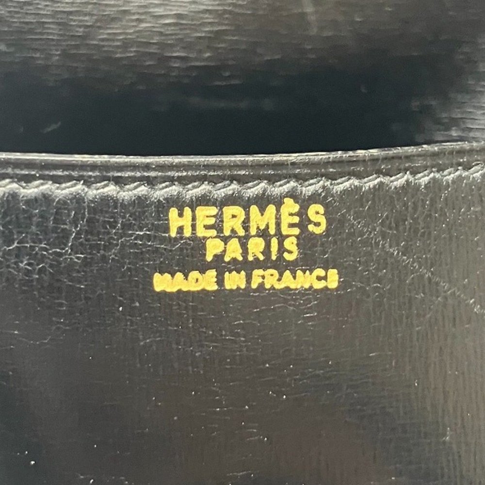 HERMES Black Wood Button Pochette Rio Bag Clutch - Picture 5 of 9